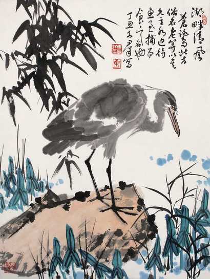 焦可群 花鸟 镜心